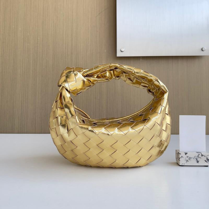 Women's Woven Fashionable Portable Dumpling Design Knotted Bags