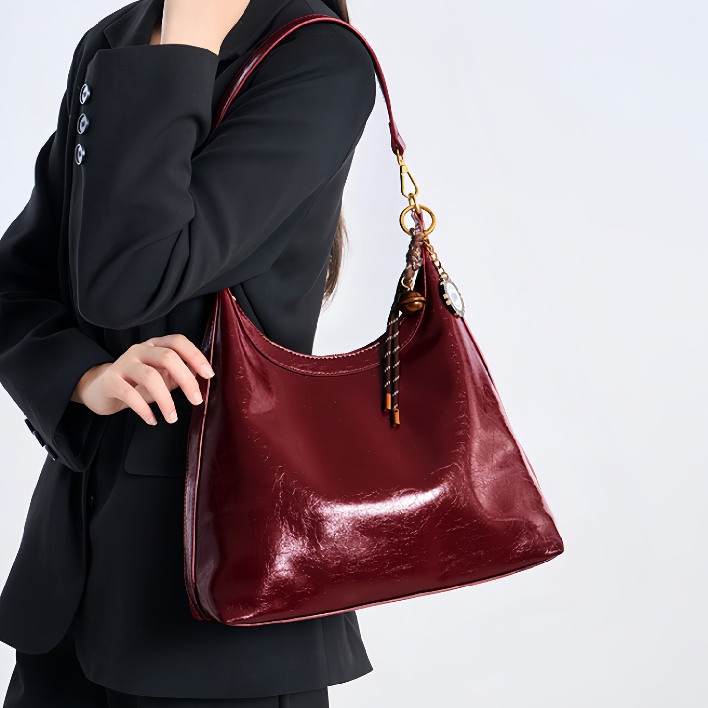 Women's Soft Leather Wedding Large Capacity Bridal Light Women's Shoulder Bag