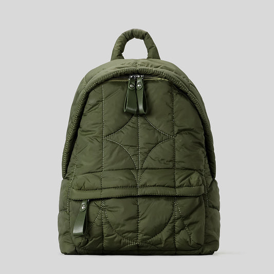 Women's Rhombus Quilted Feeding Cotton Nylon Puff Backpacks