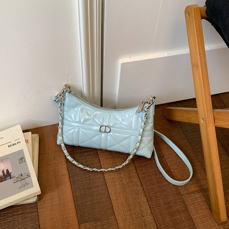 Women's Texture Underarm Diamond Embroidery Thread Solid Color Hand Women's Shoulder Bag