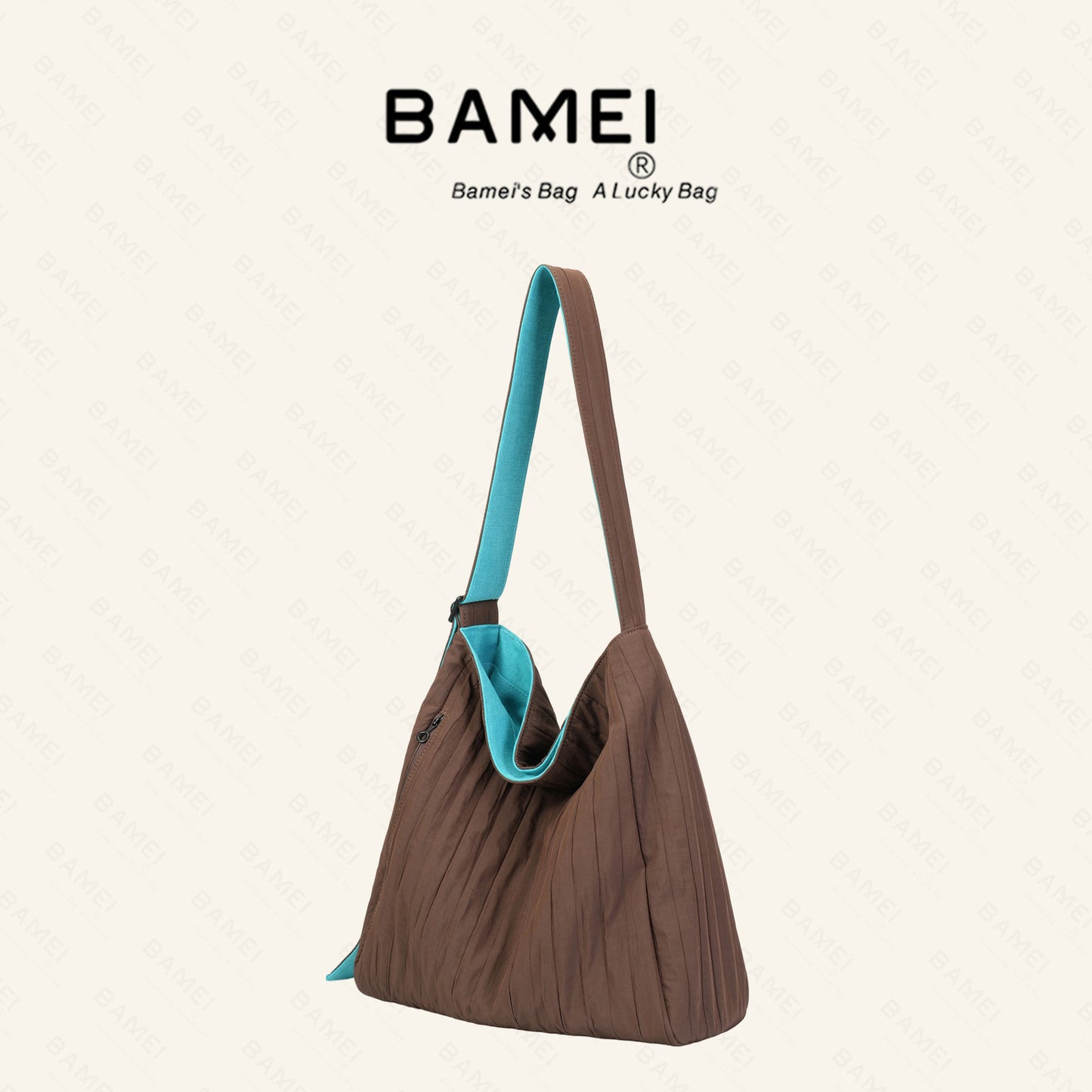 Women's Contrast Color Pleated Large Capacity Leisure Women's Shoulder Bag