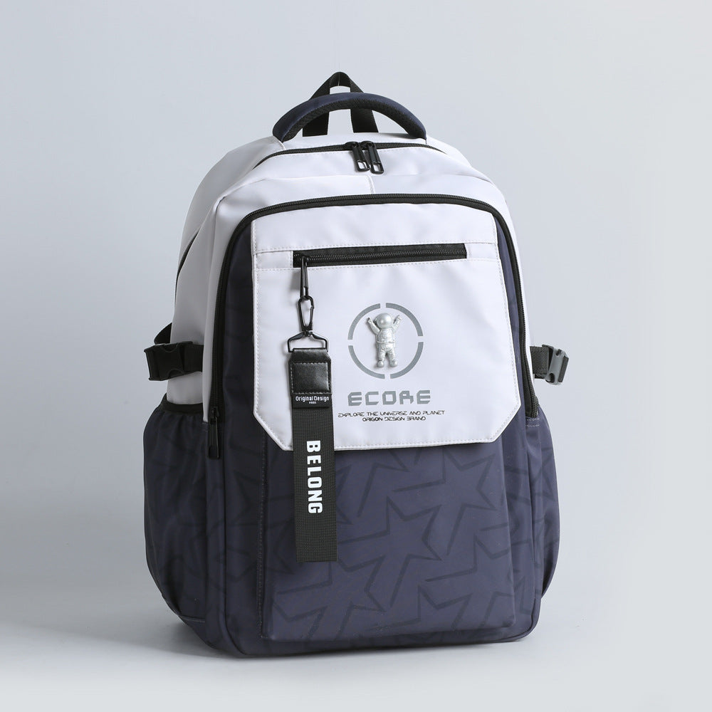 Men's Fashion Trendy Korean Style Early High College Large Capacity Leisure Backpack