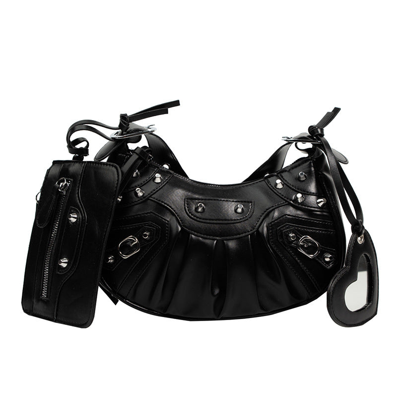 Classic Rivet Motorcycle Three-in-one January Underarm Women's Messenger Bag