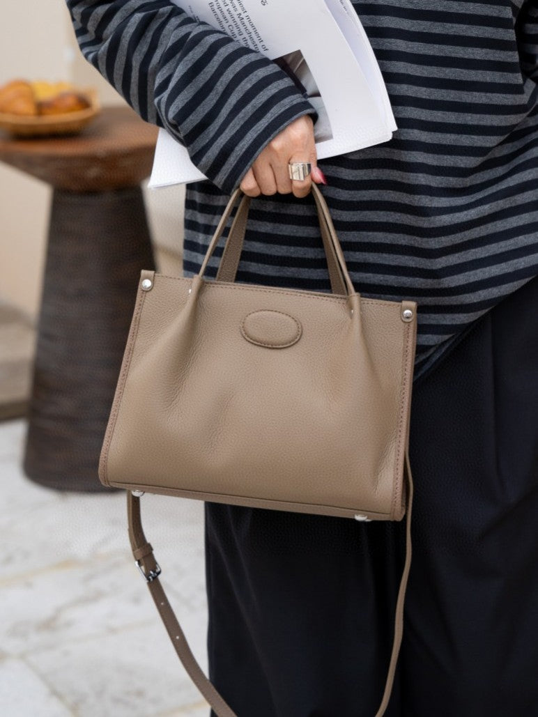 Korean Leather Portable Large Vegetable Tanning Bags