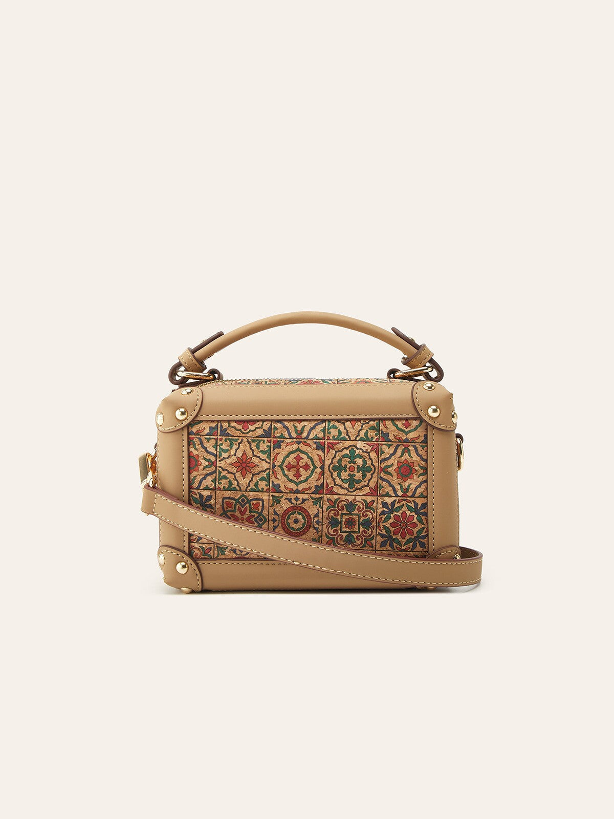 Ethnic Print Cork Tree Leather Bohemian Women's Handbag