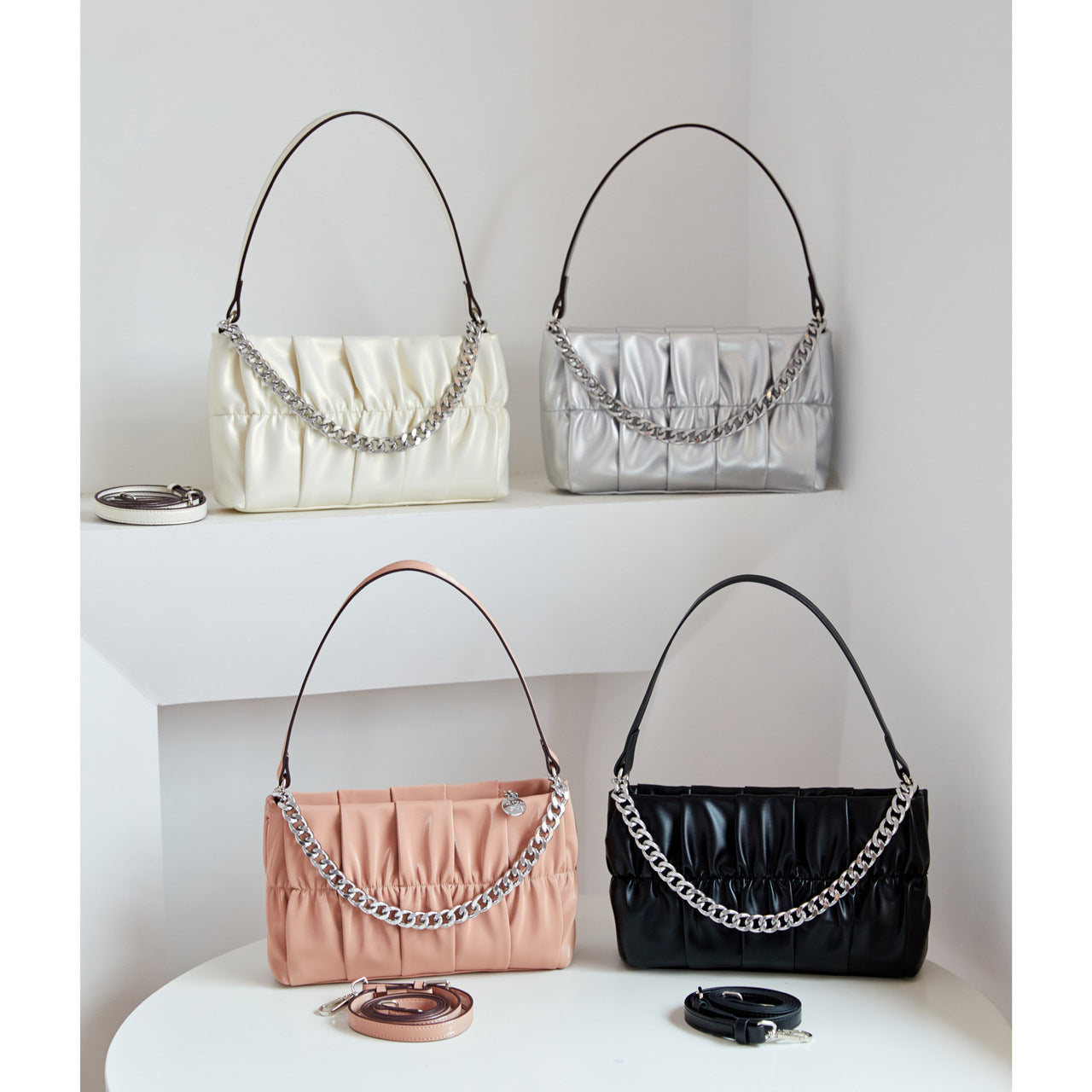Women's Design Pleated Large Capacity Versatile Women's Shoulder Bag