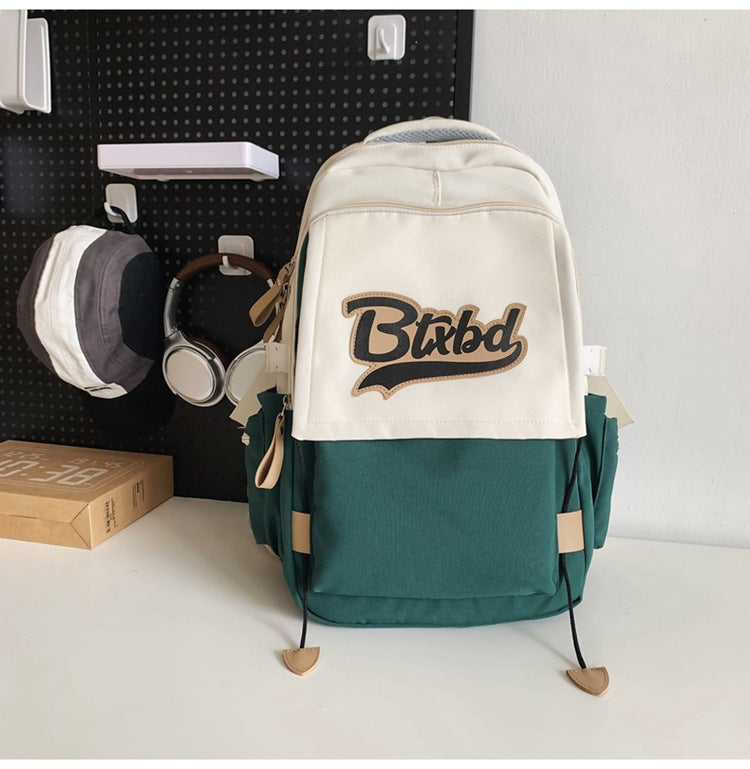 Women's Street Trend Junior's Contrast Color Campus Backpacks