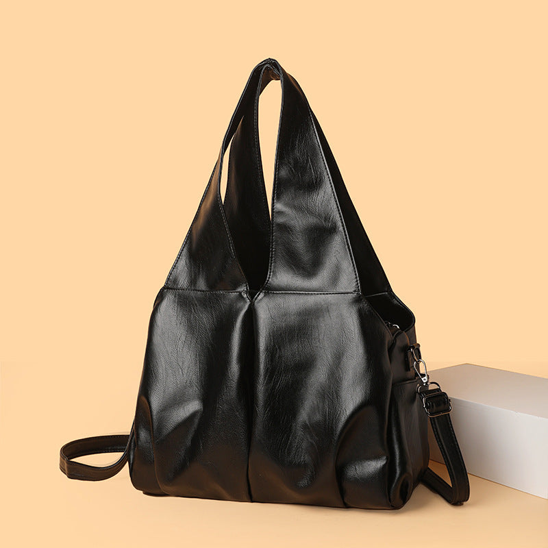 Women's Large Capacity Simple Solid Color Commute Light Luxury Women's Shoulder Bag