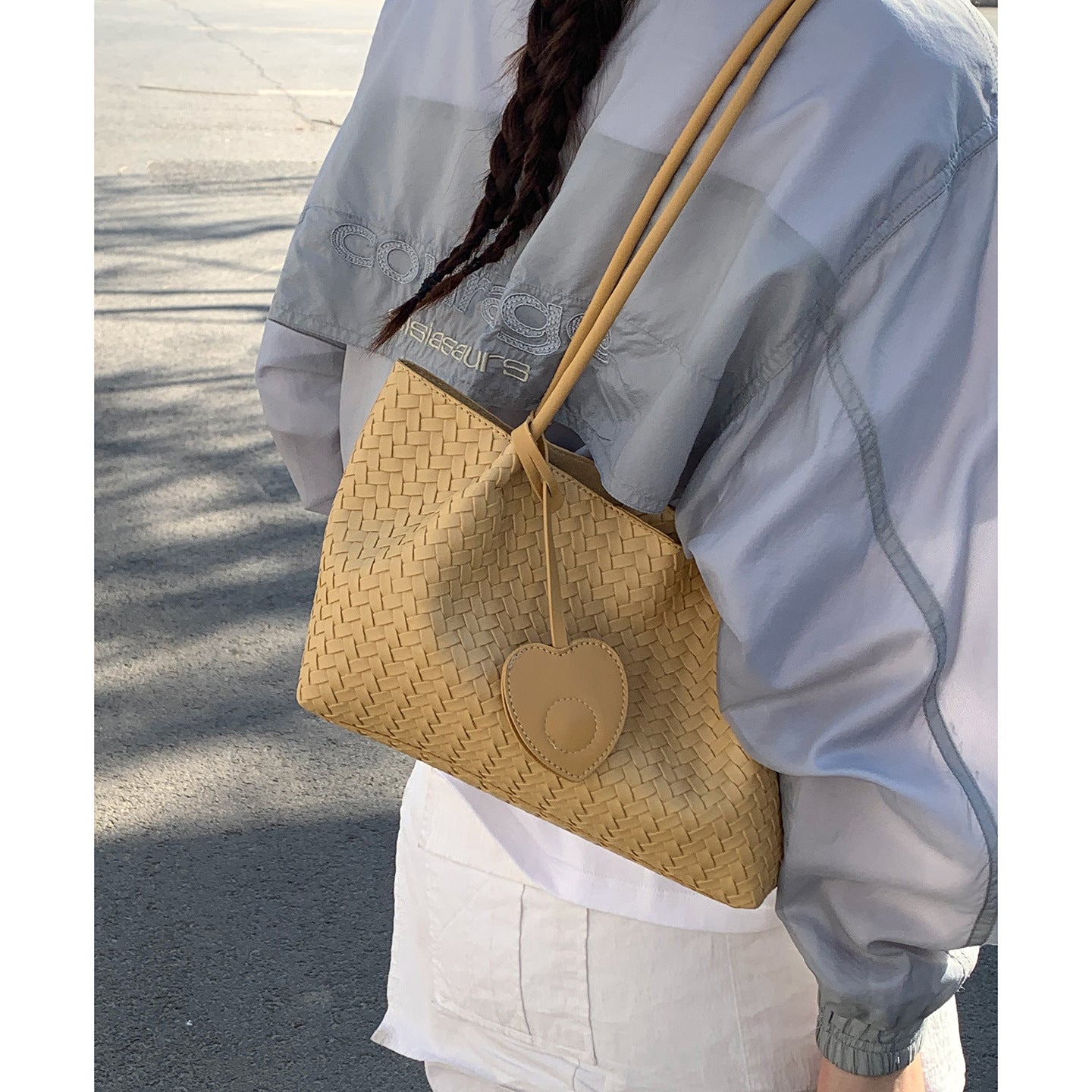 Women's Korean Style High-grade Large Capacity Underarm Woven Portable Tote Bag