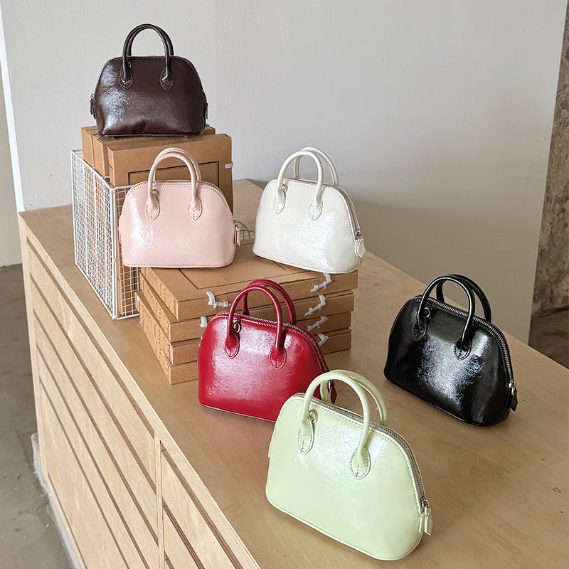 Women's Retro Wine Red High Quality Portable Shell Niche Bags