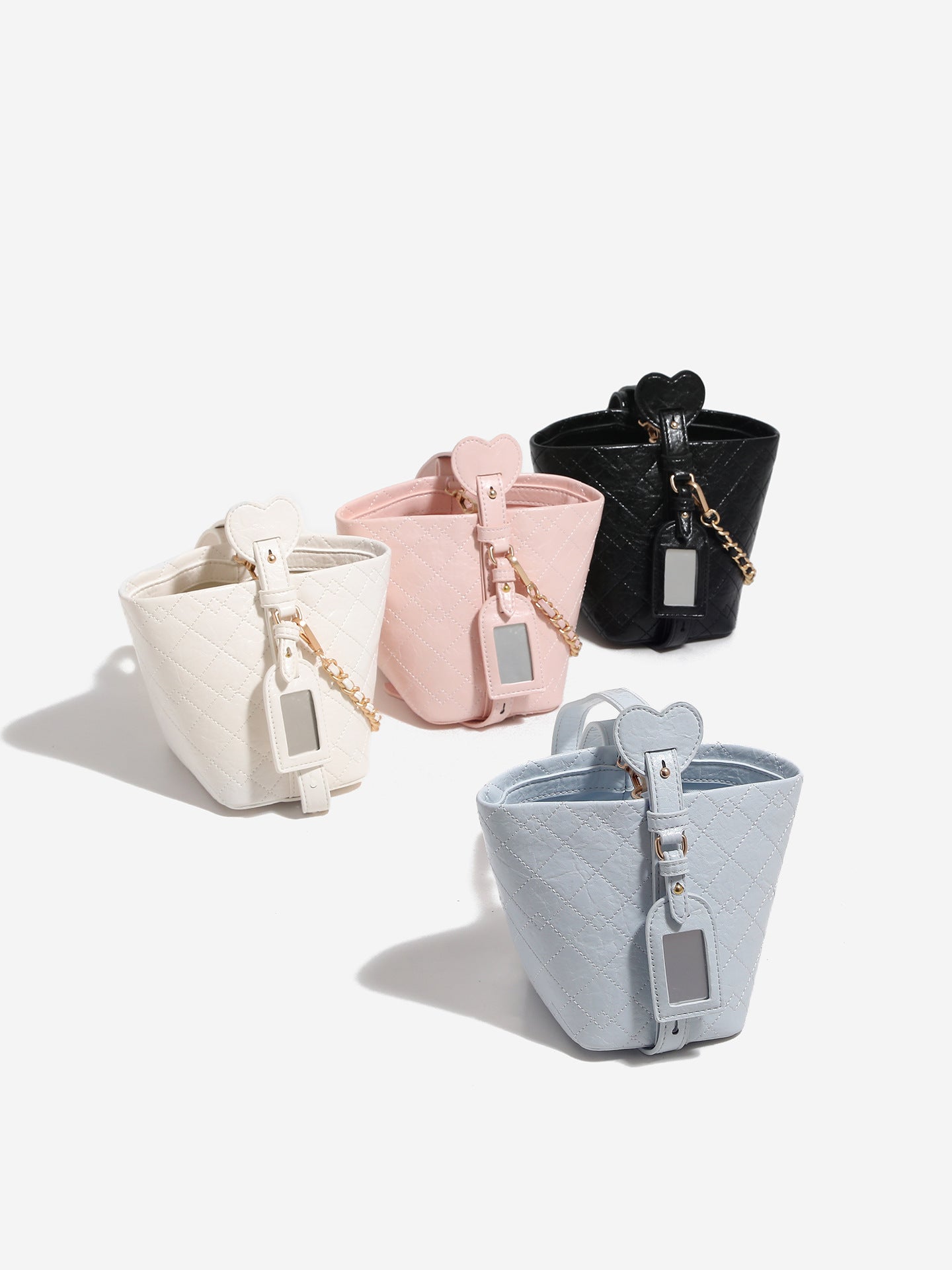 Women's Cherry Blossom Pink Love Spring Rhombus Chain Bags