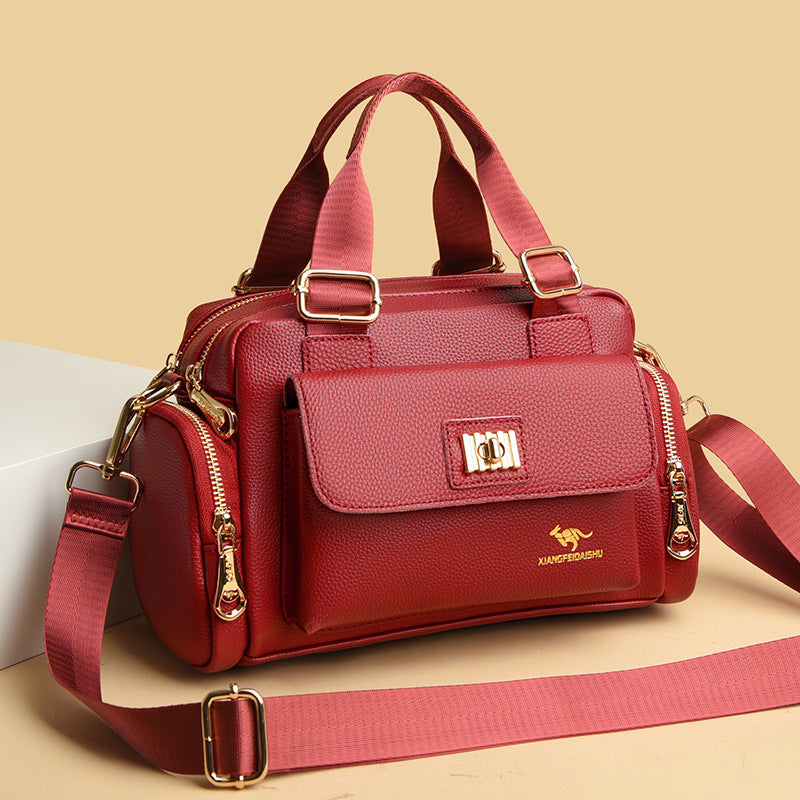 Women's Light Luxury Soft Leather Commuter Large Bags
