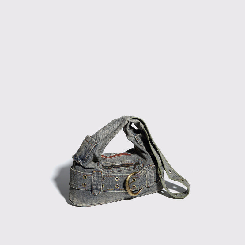 Classy Women's Washed Jean Retro Textured Bags