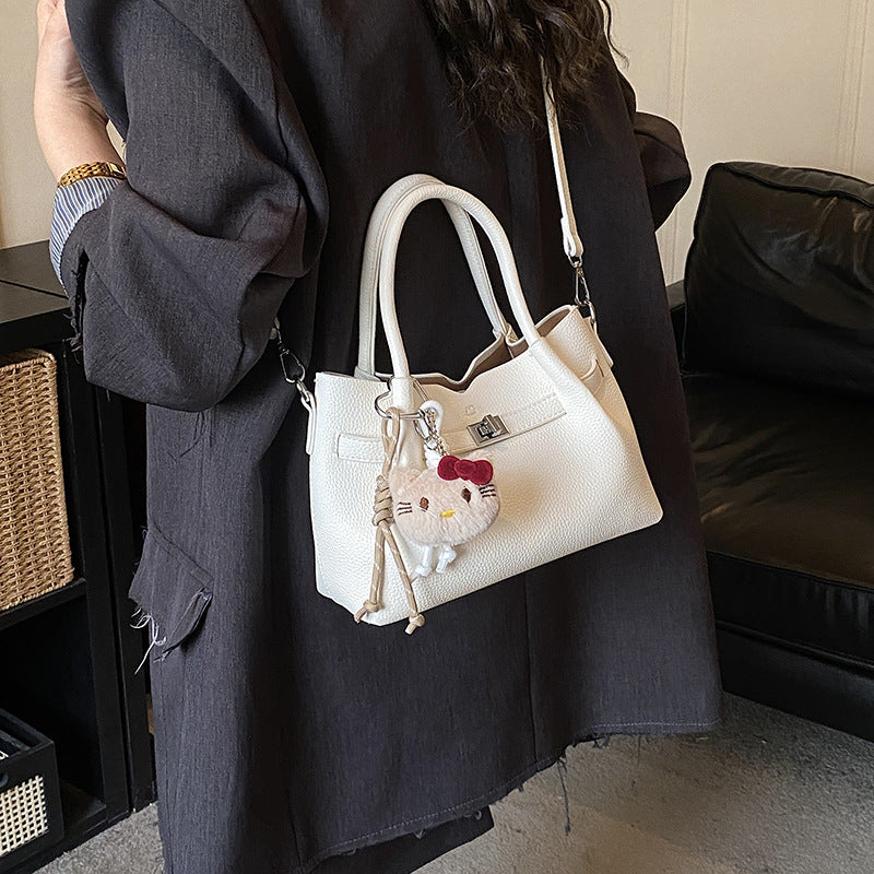 Women's Simple Lychee Pattern High-grade Soft Leather Bags