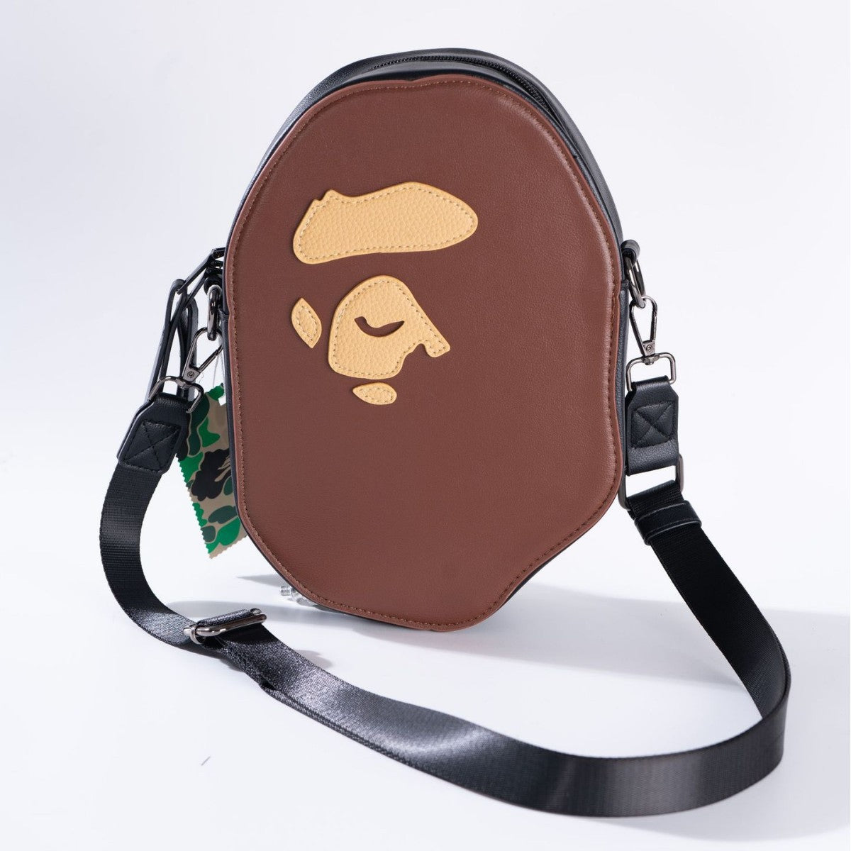 Fashion Yuan Pattern Leather Zipper Head Men's Messenger Bag
