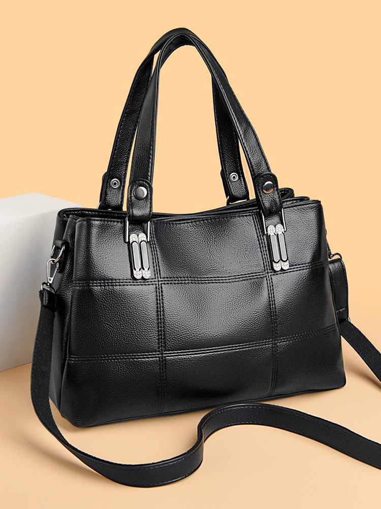 Women's Large Capacity Totes Quality Embroidery Thread Plaid Tote Bag