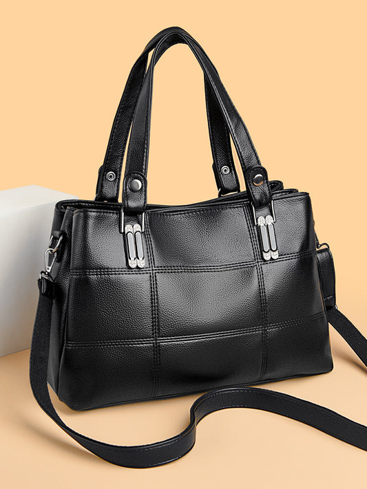 Women's Large Capacity Totes Quality Embroidery Thread Plaid Tote Bag
