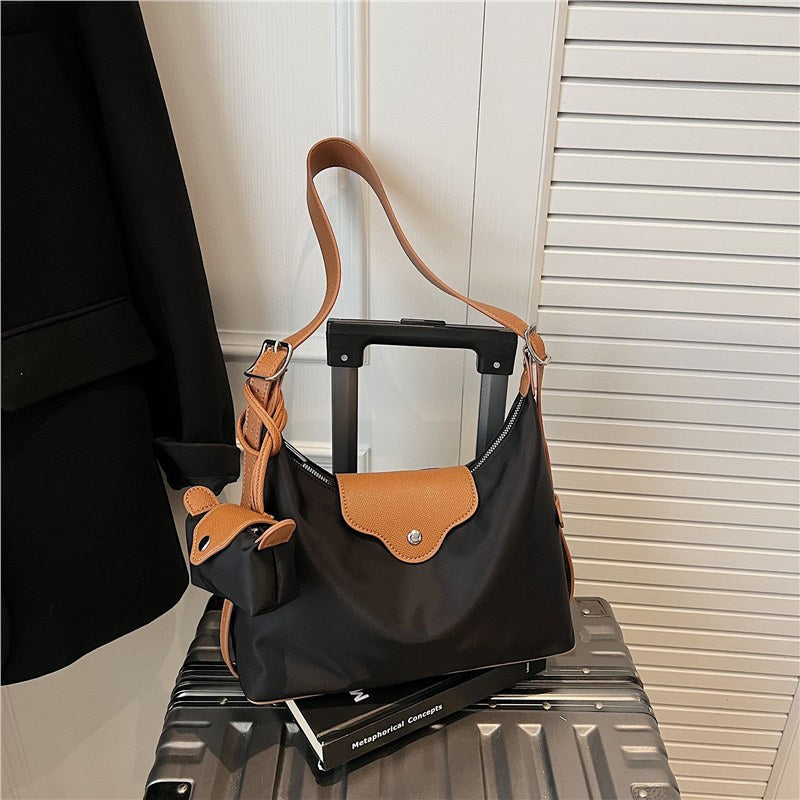 Nylon Cloth Underarm Commuter Color Contrast Bags