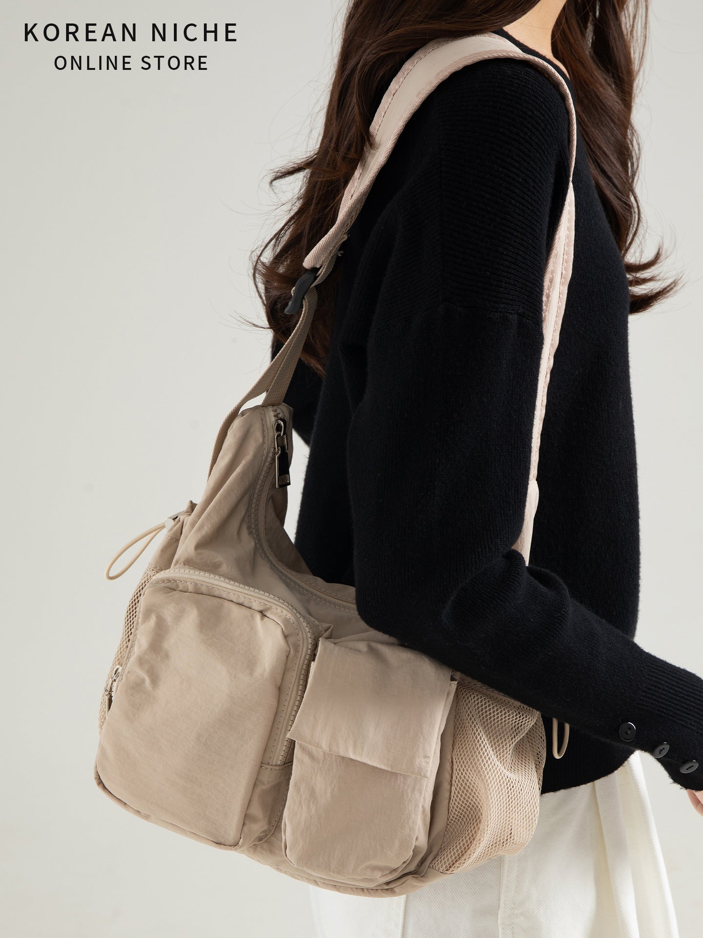 Women's Simple Nylon Material Large Capacity Design Women's Shoulder Bag