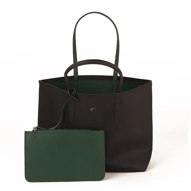 Women's Crocodile Double-sided Thickened Shopping Mother Portable Bags