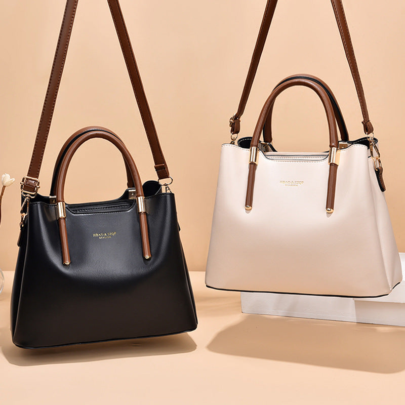 Women's Fashionable Soft Leather Large Capacity Elegant Mother Women's Handbag