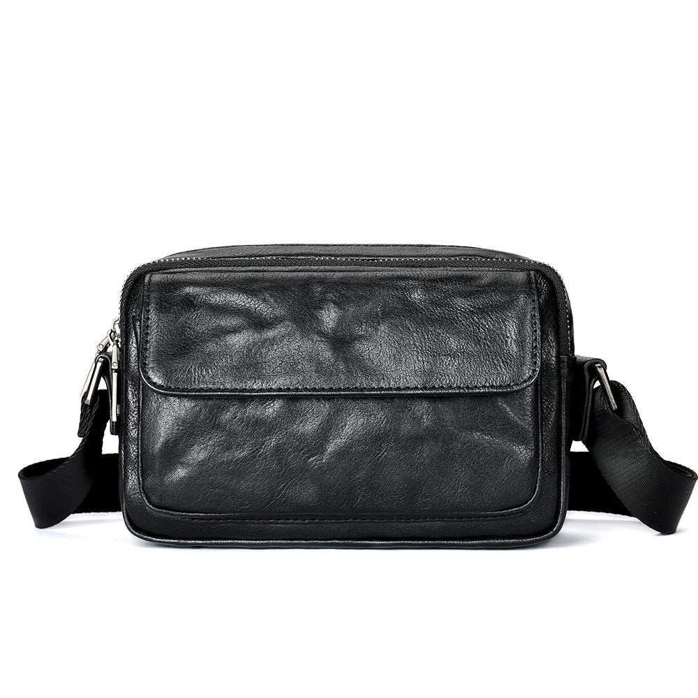 Layer Cowhide Clutch Pattern Horizontal Leather Simple Light Luxury Men's Messenger Bag