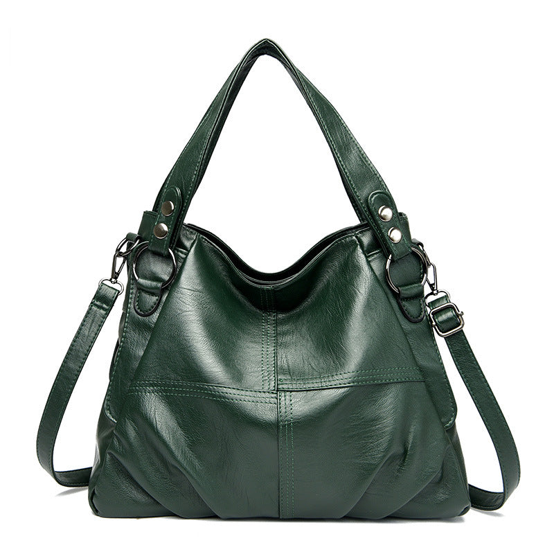 Women's Genuine Leather Mom Large Capacity Sheepskin Soft Women's Shoulder Bag