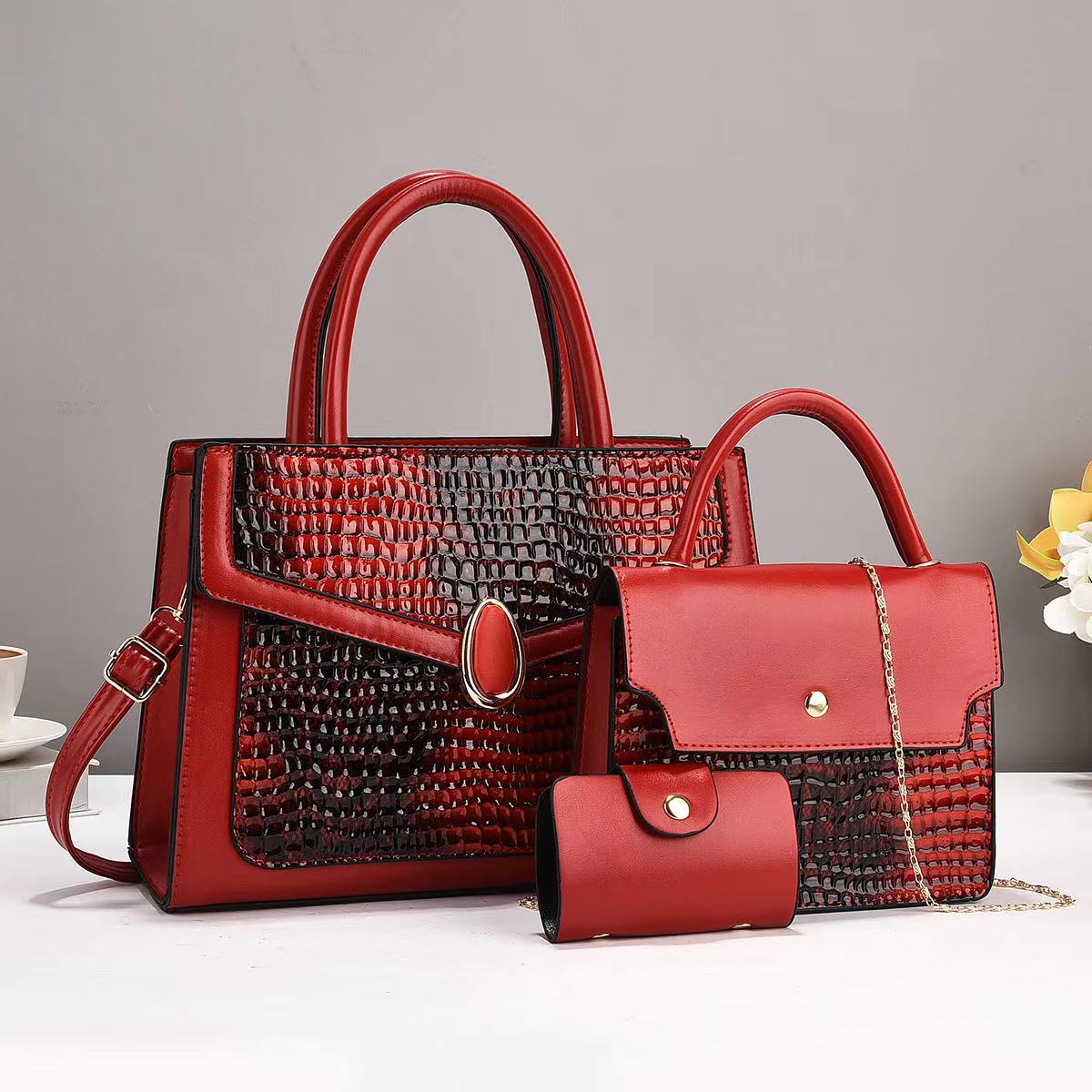 Women's Mother Contrast Color Fashion Trendy Large Bucket Bag
