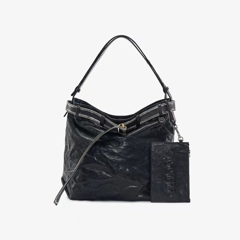 Le Simple Pleated Leather Wandering Son Mother Bags