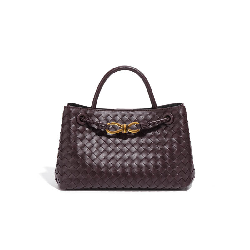 Horizontal Woven High-grade Elegant Commuter Metal Tote Bag