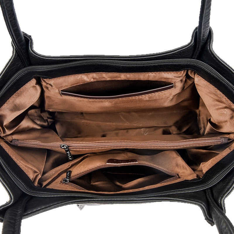 Women's Simple Commuter Large Capacity Fashion Underarm Genuine Tote Bags