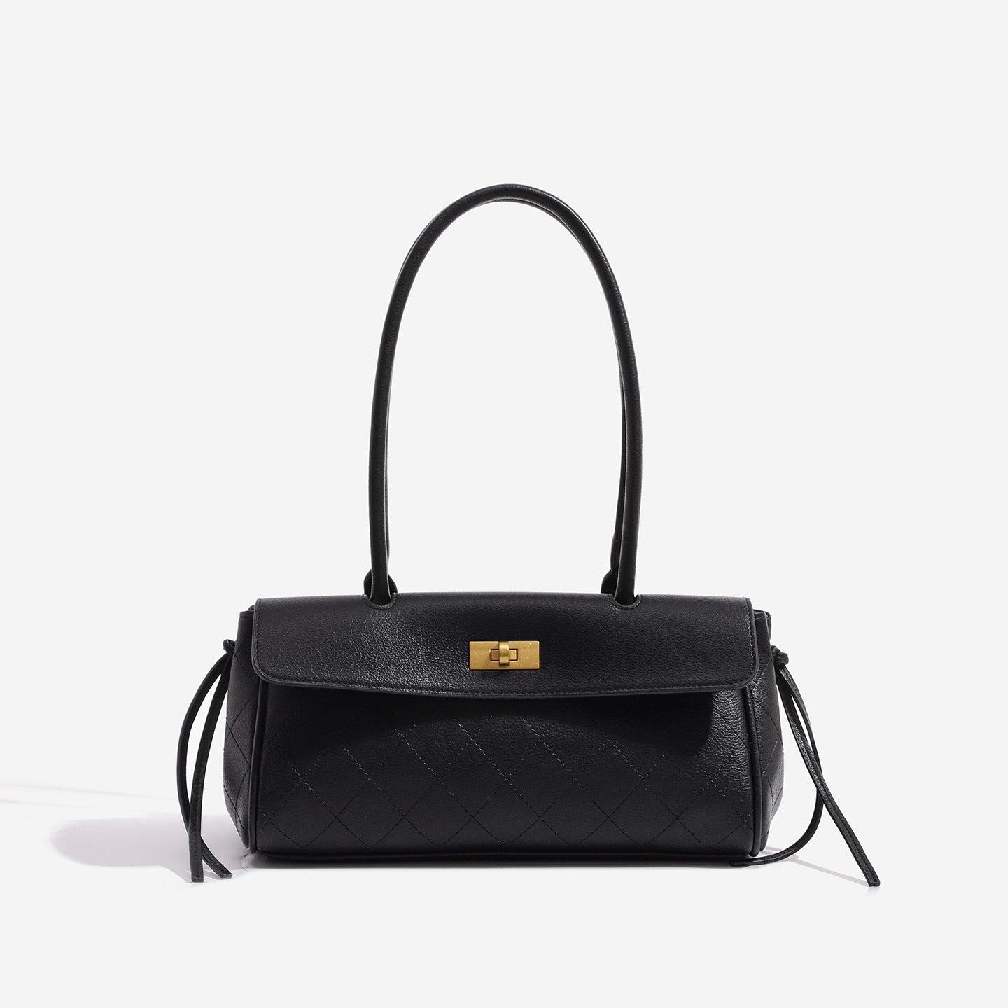 Women's High-grade Rhombus Baguette Retro Large Capacity Commuter Underarm Bag