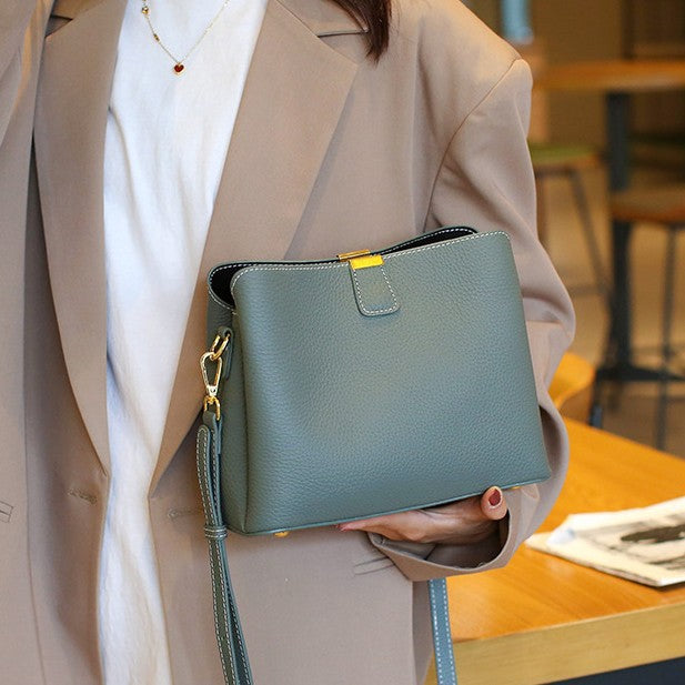 Women's First Layer Cowhide High-grade Design Large Women's Handbag
