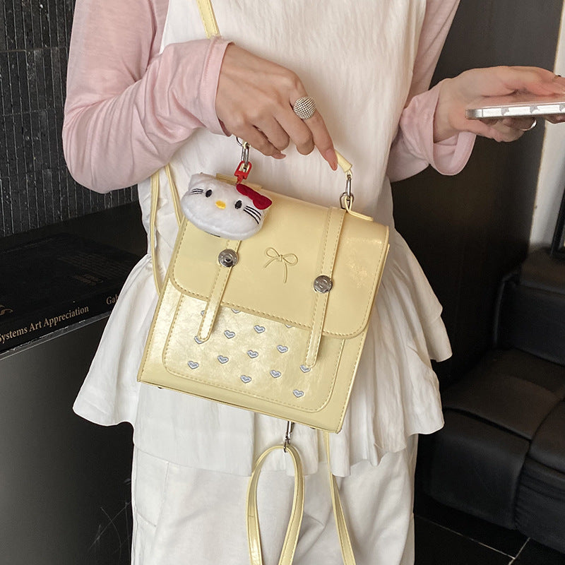 Korean Style Cute Bow Print Female Design Stylish Good Texture Women's Backpack
