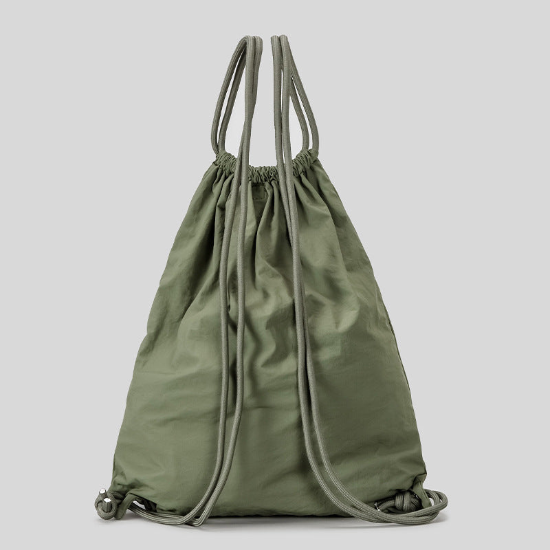 Women's & Men's Capacity Lightweight Nylon Strap Drawstring Good-looking Early Leisure Backpack