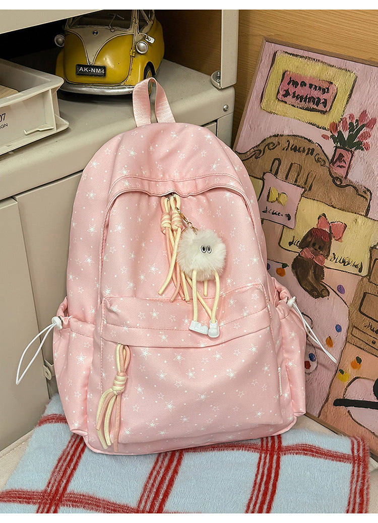 Korean Artsy Female College Minimalist Star Lightweight Large Backpacks