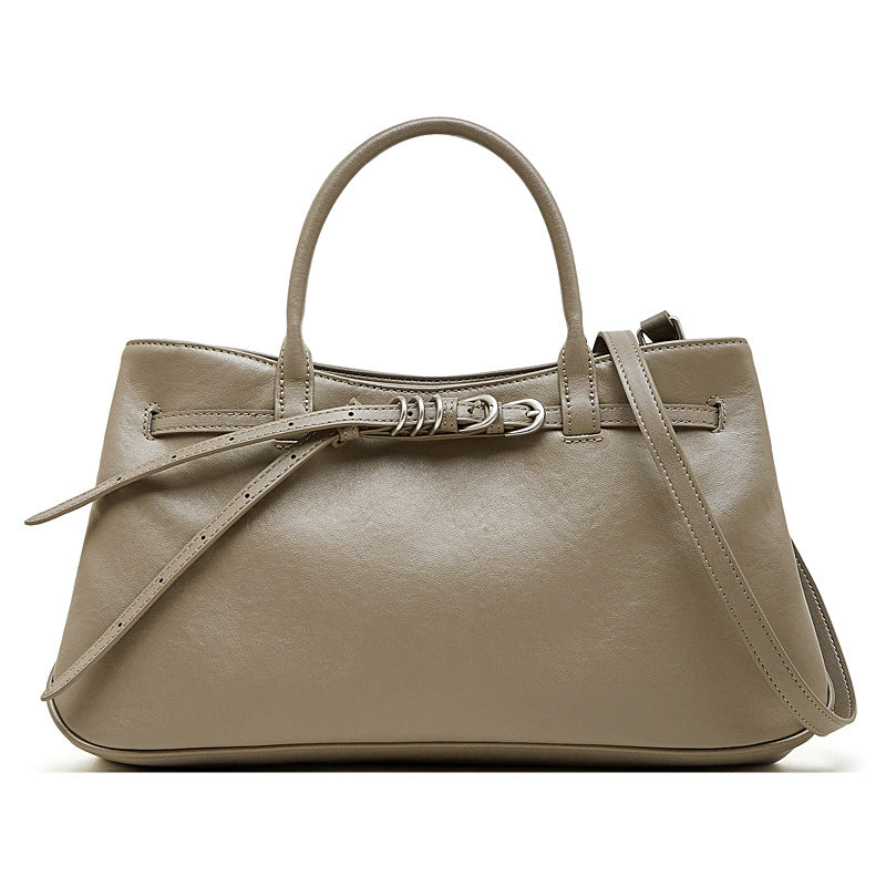 Genuine Leather Niche Retro Vegetable Tanning Women's Shoulder Bag
