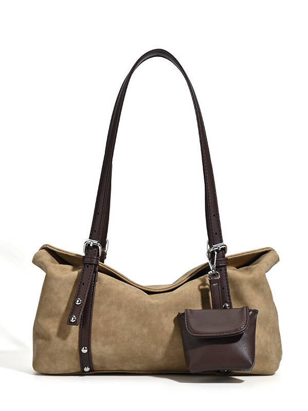 Women's Retro Suede Pillow Large Capacity Commuter Fashion Underarm Bag