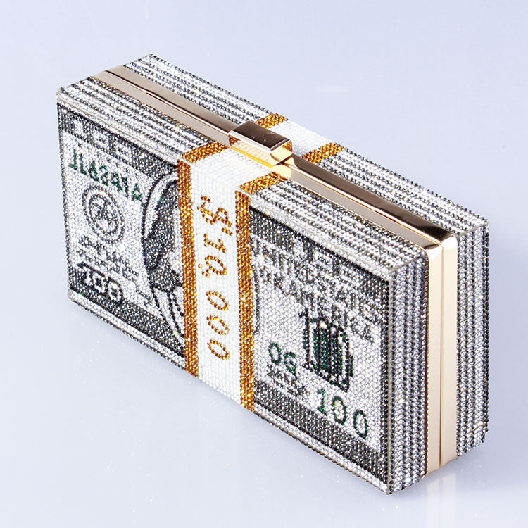 Women's Dollar Full Diamond Usd Dinner Dress Women's Handbag