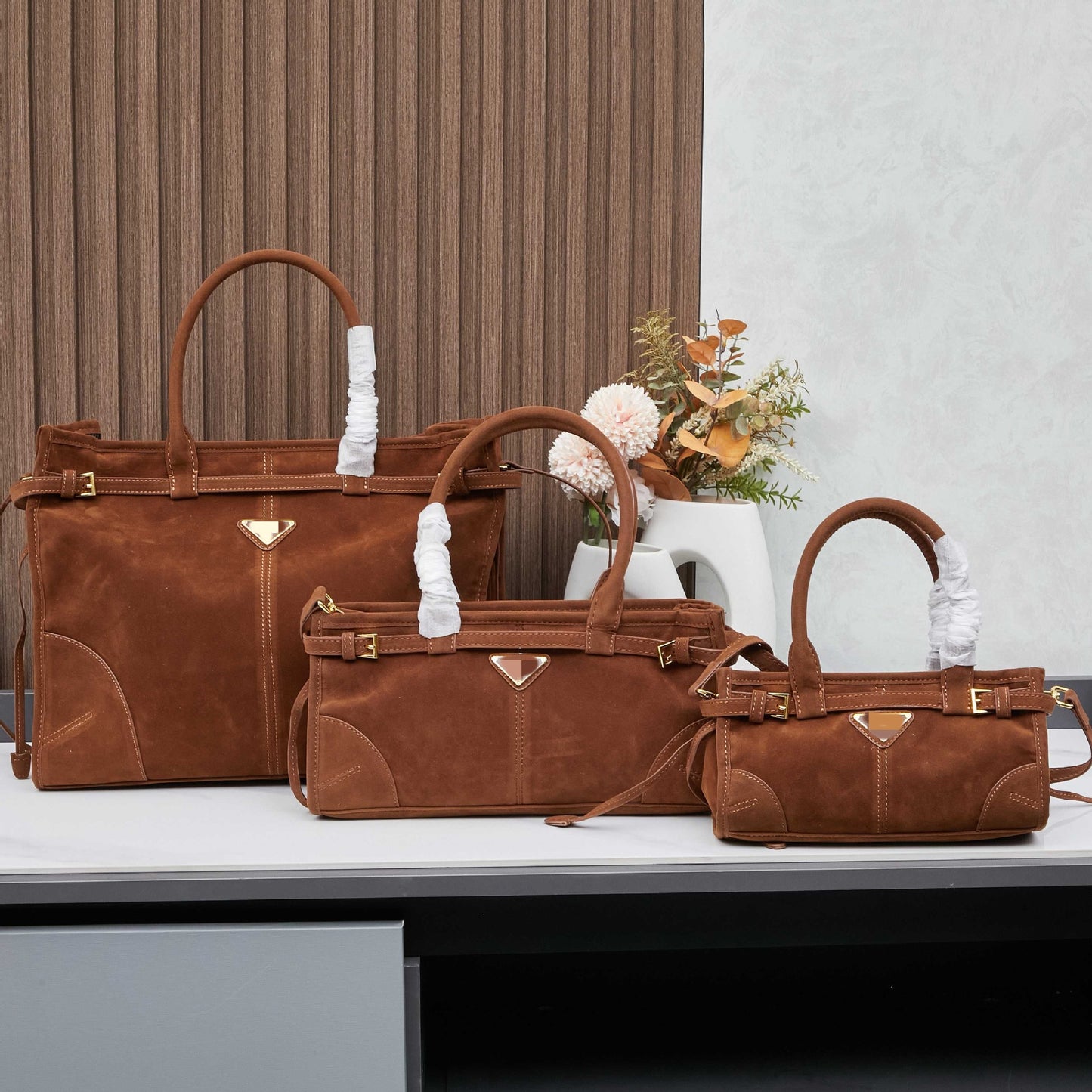 Women's High Quality Suede Matte Leather Retro Mechanical Bags