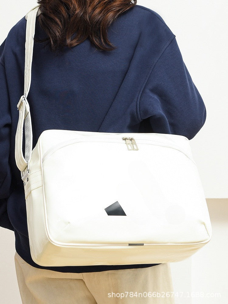 Women's Glossy Solid Color Simple Commute Leisure Backpack