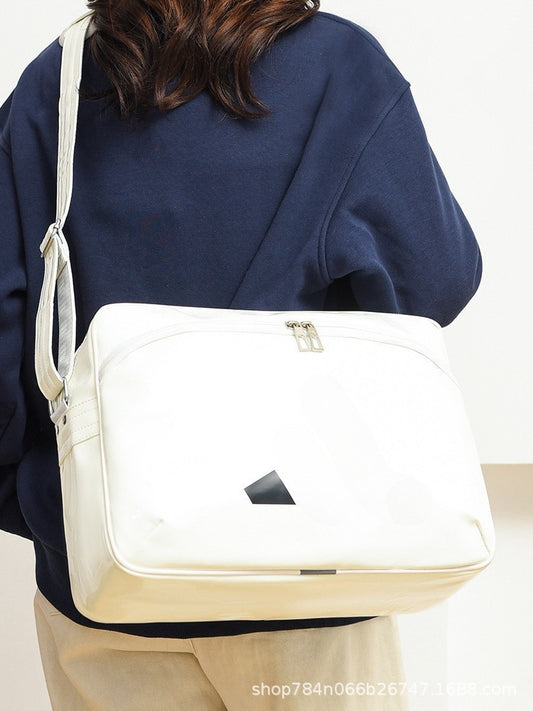 Women's Glossy Solid Color Simple Commute Leisure Backpack