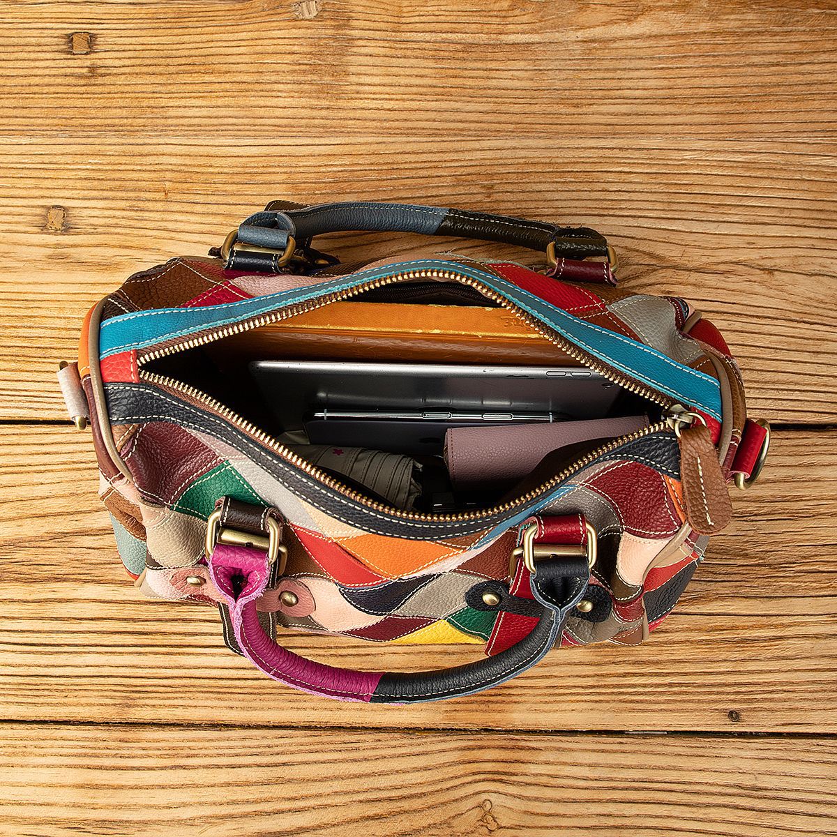 Women's Top Layer Cattlehide Leather Fashion Large Capacity Women's Shoulder Bag
