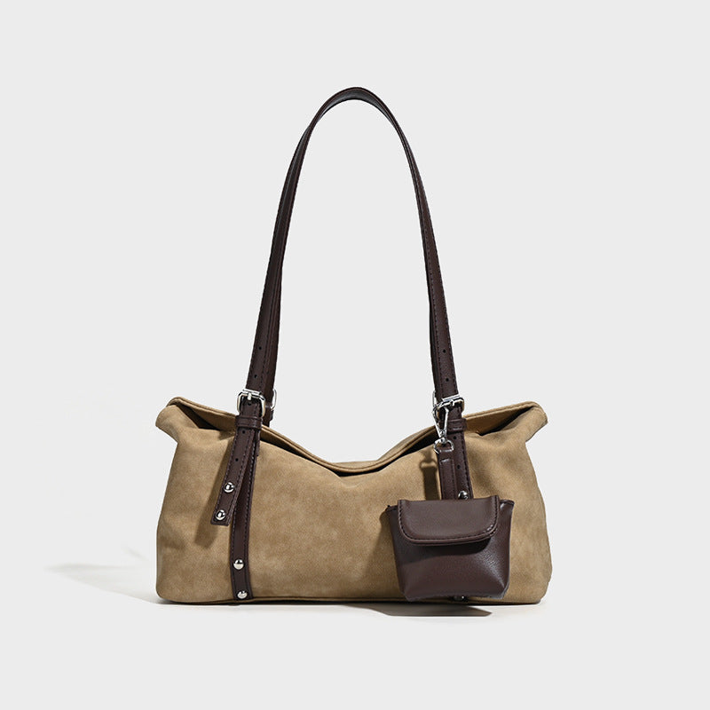 Women's Retro Suede Pillow Large Capacity Commuter Bags