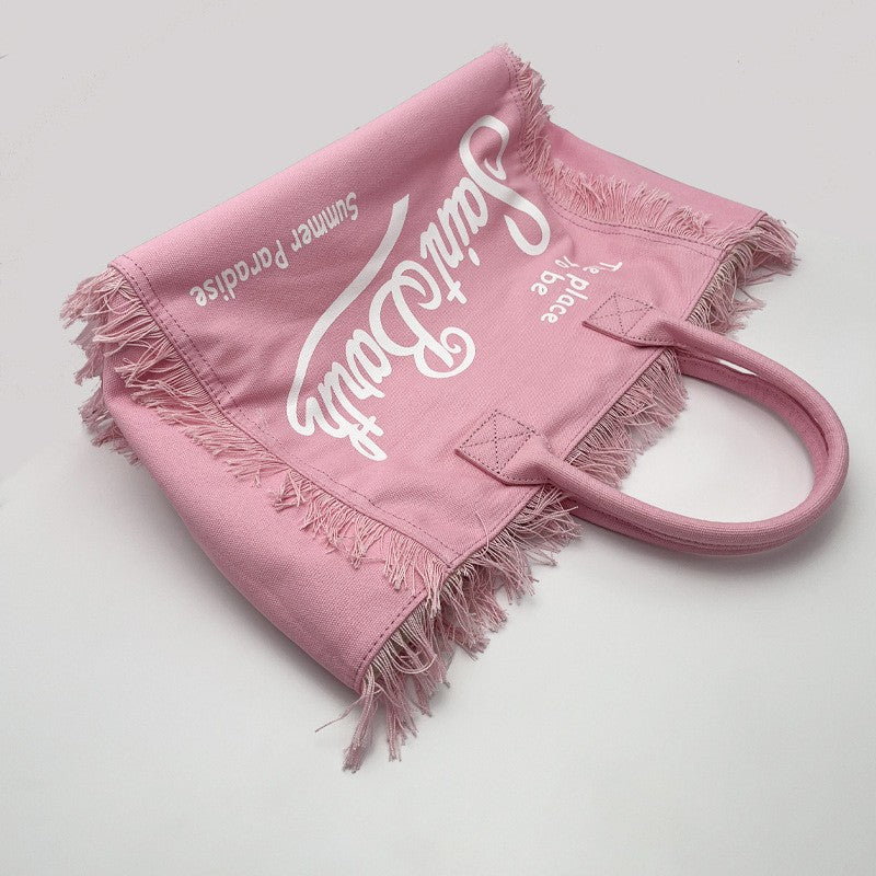 Women's Stylish Beach Large Capacity Handmade Tassel Underarm Bag
