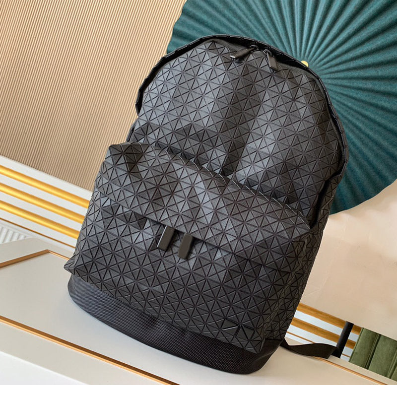 Version Geometric Diamond Pattern Large Capacity Silicone Women's Backpack