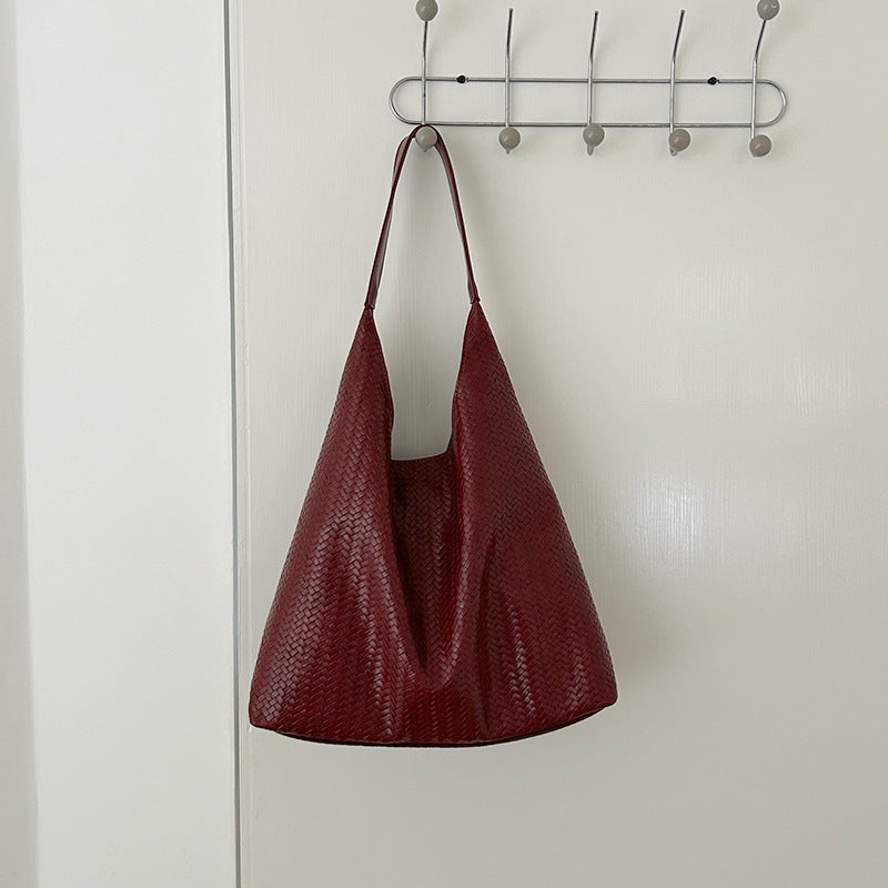 Women's Niche Woven Large Capacity Commute Underarm Bags