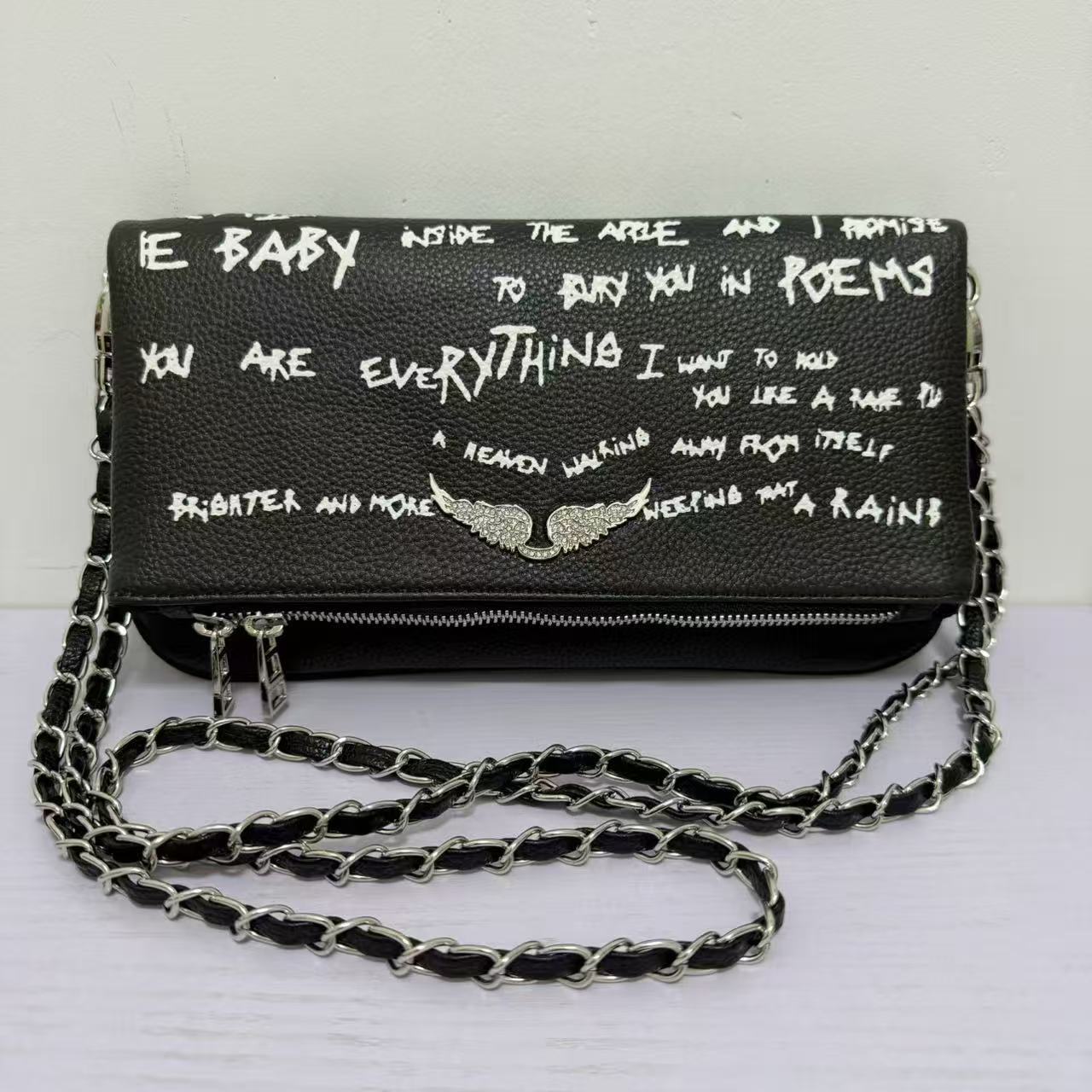 Women's Fashion Black Vintage Luxury Design Women's Messenger Bag