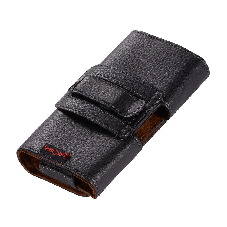 Men's Horizontal Old Cow Wear Hanging Magnetic Flip Single Layer Bags