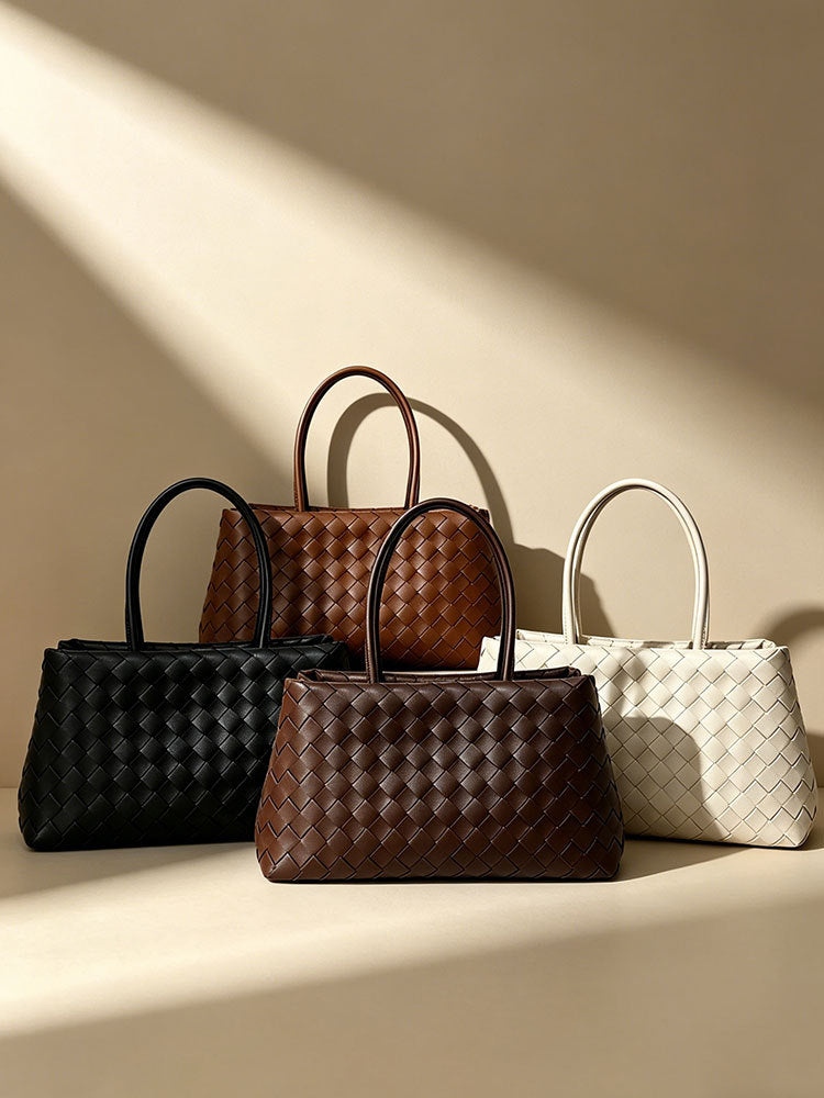 Women's Fashion High Sense Woven Simple Large Capacity Tote Bag